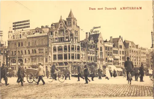 Lot123 Echt Foto Damm mit Damrak Amsterdam Fahrrad Niederlande