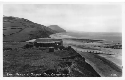 uk40656 the beach golden cap charmouth real photo uk