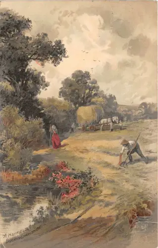 br109100 a hayfield buckinghamshire uk ernte landwirtschaft bauern künstler