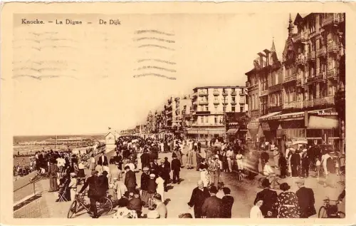 B4053 Belgien Knokke Knocke La Digue 1938 Front/Back Scan
