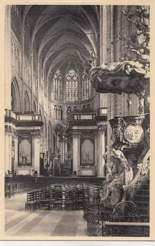 BF19387 vue sur la nef central gand cathedrale st bavon belgien front/back image