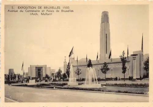BF35390 exposition bruxelles belgium avenue du centenaire et pal front/back scan