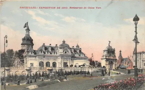 BF35340 Exposition de 1910 Restaurant du Chien Belgium Bruxelles Front/Back Scan
