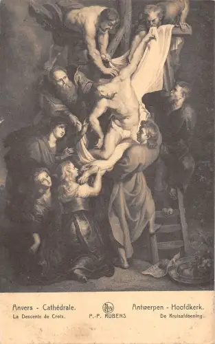 BR70794 anvers cathedrale Postkarte Gemälde la descente de croix belgien