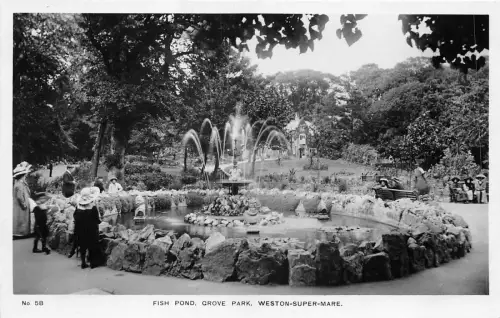 uk50840 fish pond grove park weston super mare real photo uk