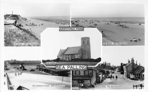 uk50762 greetings from sea palling real photo uk
