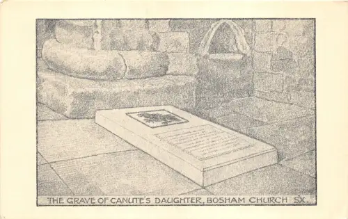 br109952 Grab der Kanuten Tochter Bosham Kirche Echtfoto UK
