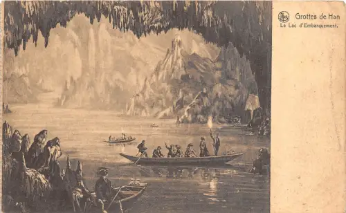 Br35987 Grottes de Han le lac d Embarquement belgien