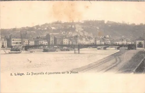 B94351 la passerelle et panorama sur la meuse liege belgien