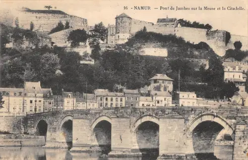 BR71480 pont de jambes sur la meuse et la citadelle namur belgien