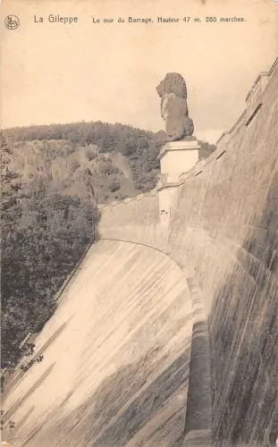 BR55497 Le mur du barrage La Gileppe belgien