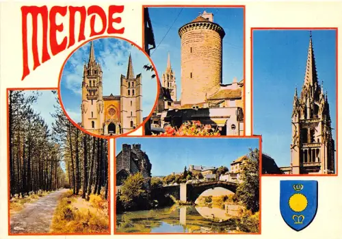 BR979 France Mende Cathedrale Notre Dame multi vues