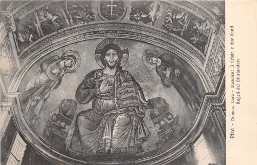 Br35423 Pisa Duomo Mosaico Il Cristo e due Santi Angeli del Ghirlandaio italy