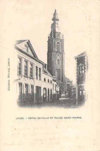 BR55224 Hotel de ville et eglise saint Pierre leuze belgien