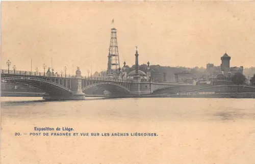B93668 liege pont de fragnee et vue sur les arenes liegeoises belgien