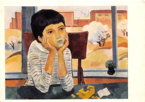 B54603 A Ein melkonjanisches Kind Kinder Malerei