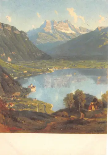 BR15714 Alfred Glavanes Gemälde Postkarte Il Lago lemanno