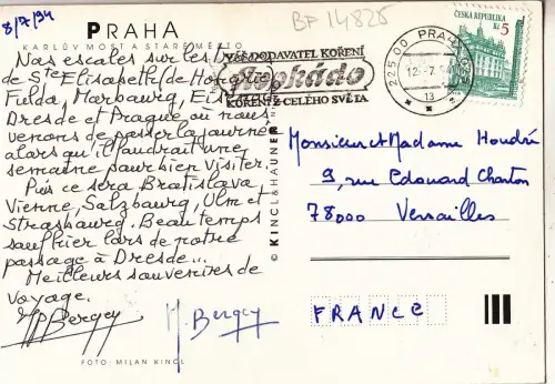 BF14825 praha karluv most a stare mesto czech republic front/back image
