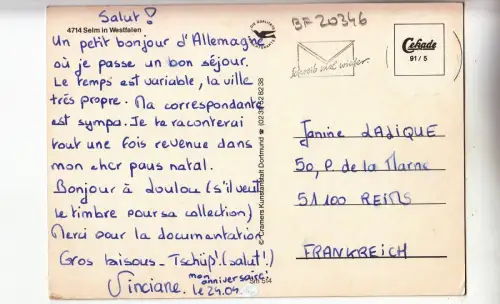 BF20346 selm in westfalen germany front/back image