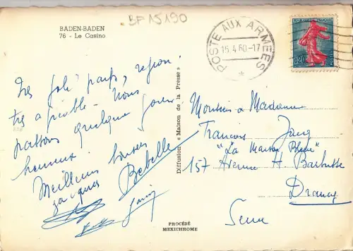 BF15190 baden baden le casino germany front/back image