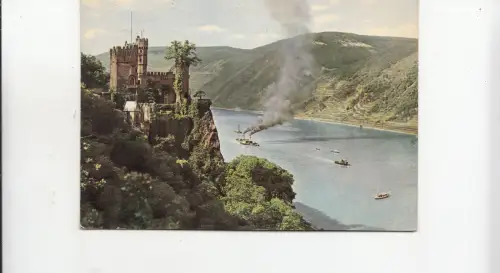 BF23916 der Rhein Burg Rheinstein Deutschland Vorder-/Rückbild