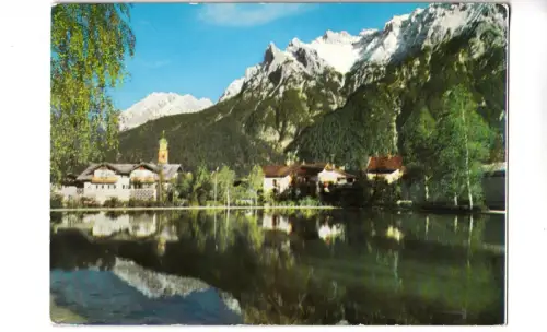 BF13856 kurpark mittenwald mit karwendel germany front/back image