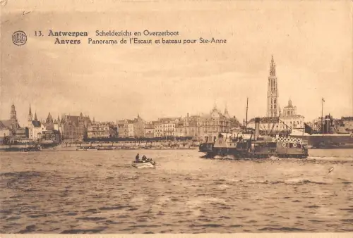 BR70973 anvers panorama de l escaut et bateau pour ste anne schiff bateaux belgien