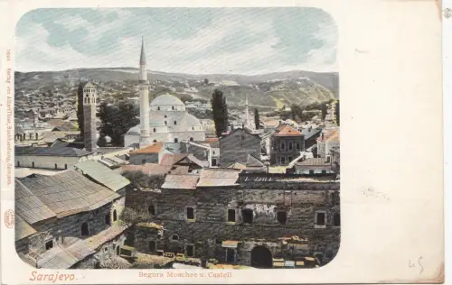 B80783 begora moschee u castell sarajevo bosnia front/back image