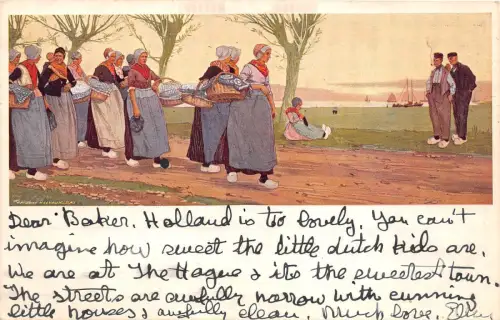 B4350 Niederlande Malvaux Illustraion 1910 Front/Back Scan