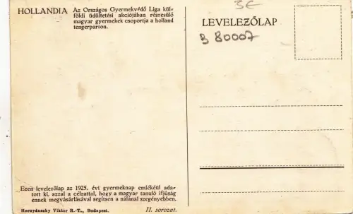 B80007 hollandia neetherland az orszagos gyermekverdo liga chi front/back image