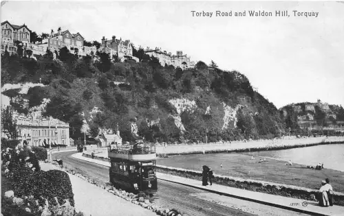 uk40192 torbay road and waldon hall torquay real photo uk