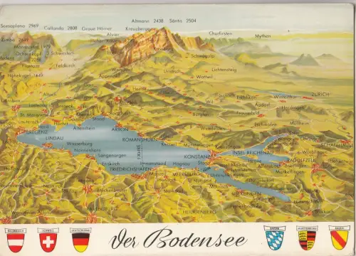 BF30850 der bodensee map cartes geographiques germany front/back image