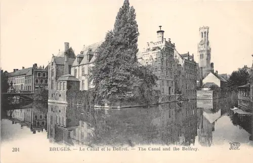 B93663 bruges la canal et le beffroi der kanal belgien