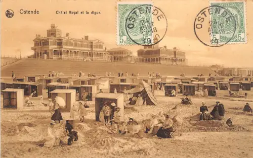 B93573 ostende chalet royal et la digue belgien