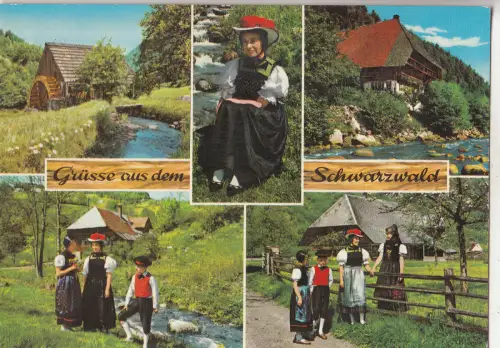 BF23870 Schwarzwald Typen Folklore Tracht Deutschland Vorder-/Rückbild