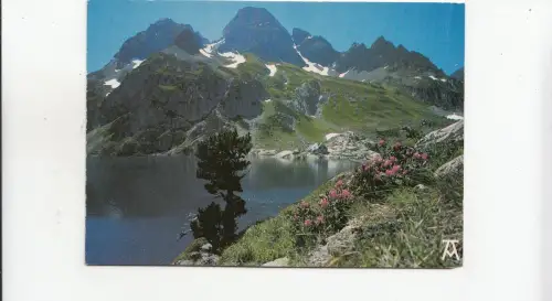 BF31252 les pyrenees lac en haute montagne france front/back image