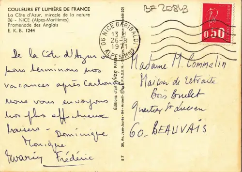 BF20843 schöne Promenade des Anglais France Vorder-/Rückbild