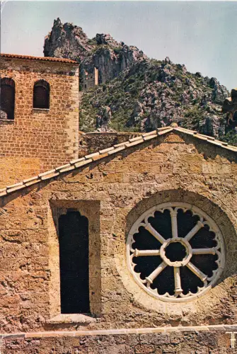 BF15290 saint guilhem le desert l abbaye le clocher france front/back image