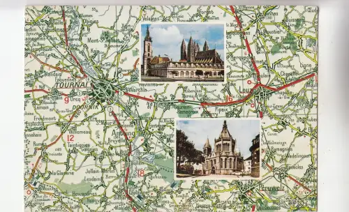 BF30779 Tournai Karte Belgien Cartes Geographiques Vorder-/Rückbild