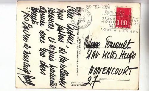BF22286 cannes vue generale france front/back image