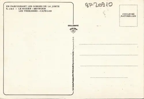 BF20910 gorges de la jonte france front/back image