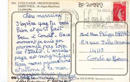 BF20999 saint paul a m la placette france front/back image