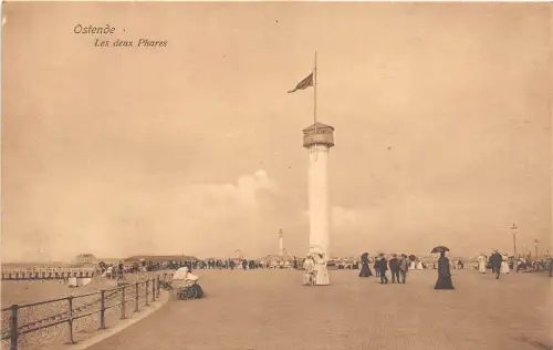 B93536 ostende les deux phares Leuchtturm belgien