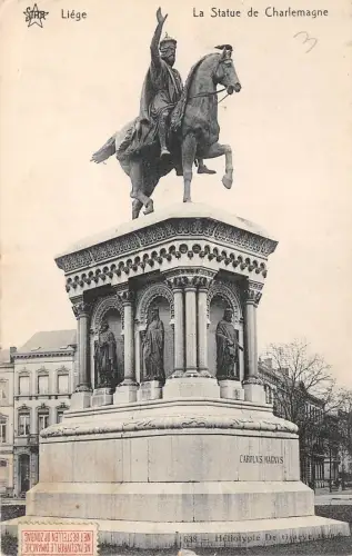 B93741 liege la statue de charlemagne belgium