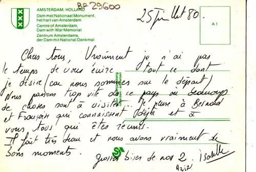 BF29600 Damm met National Monument Amsterdam Netherland Front/Back Bild