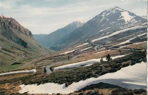 BF22219 le col de puymorens les lacets vers l ariege france front/back image