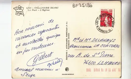 BF25186 collioure le port l eglise france front/back image
