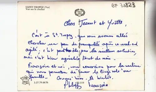 BF31823 saint tropez var vue sur le clocher france front/back image