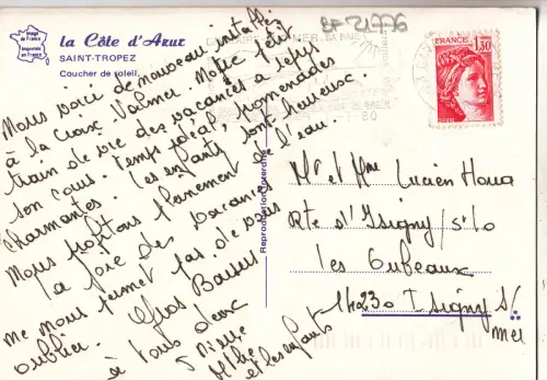 BF21776 saint tropez coucher de soleil france front/back image