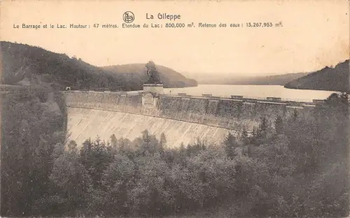BR55496 La Gileppe le barrage et le lac belgien